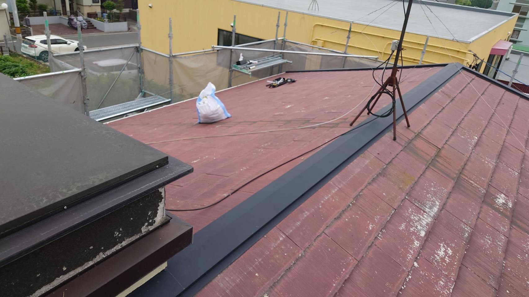 屋根の棟板金交換施工後